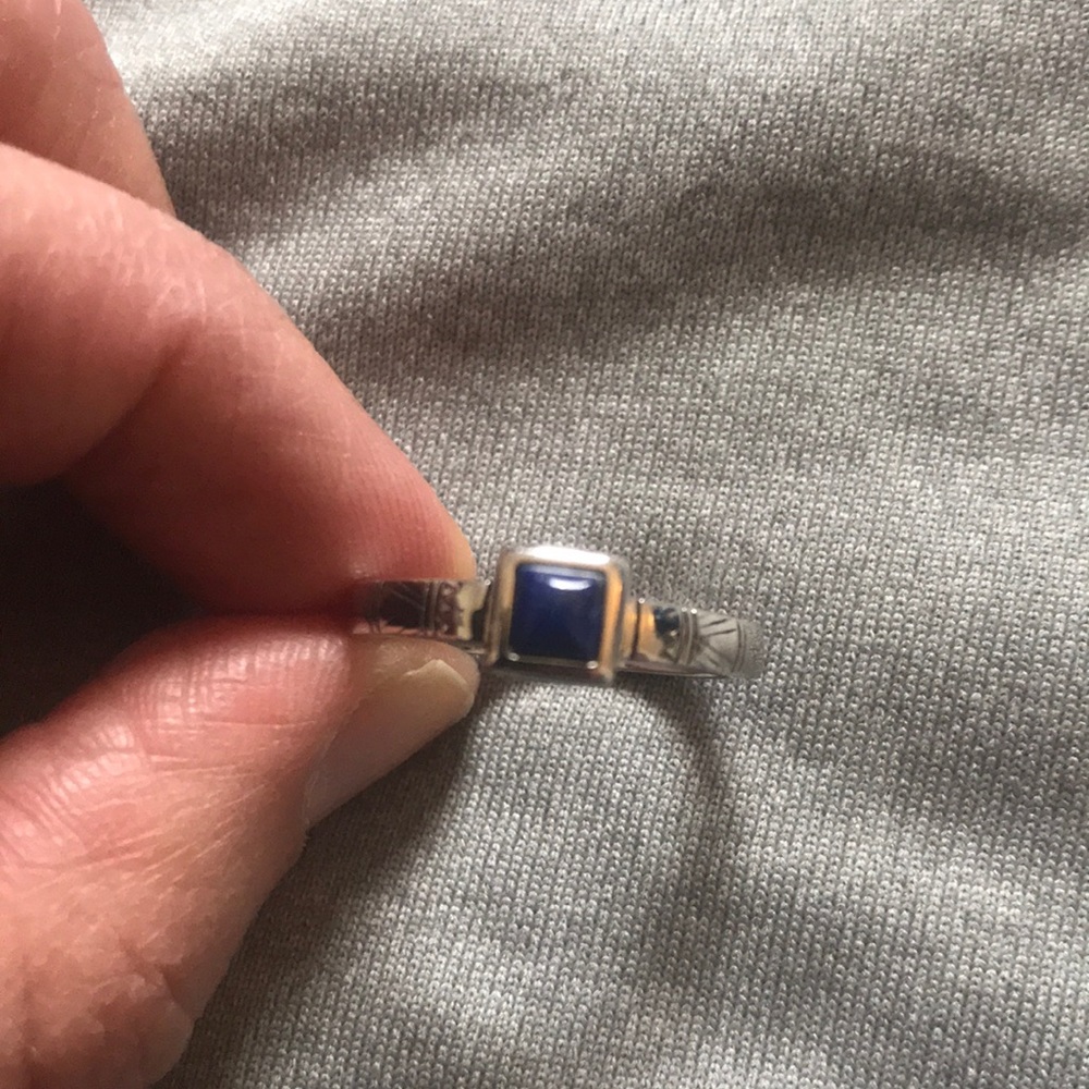 Unique Silver & Blue Ring - image 1